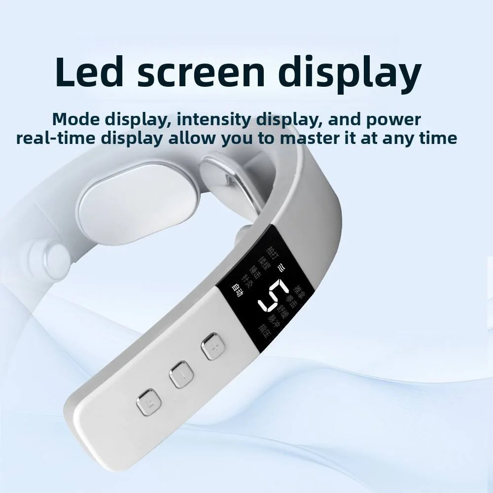 Smart Cervical Spine Care Pain Relief Massage Device Heated Electric TENS Pulse Portable Neck and Shoulder Massager