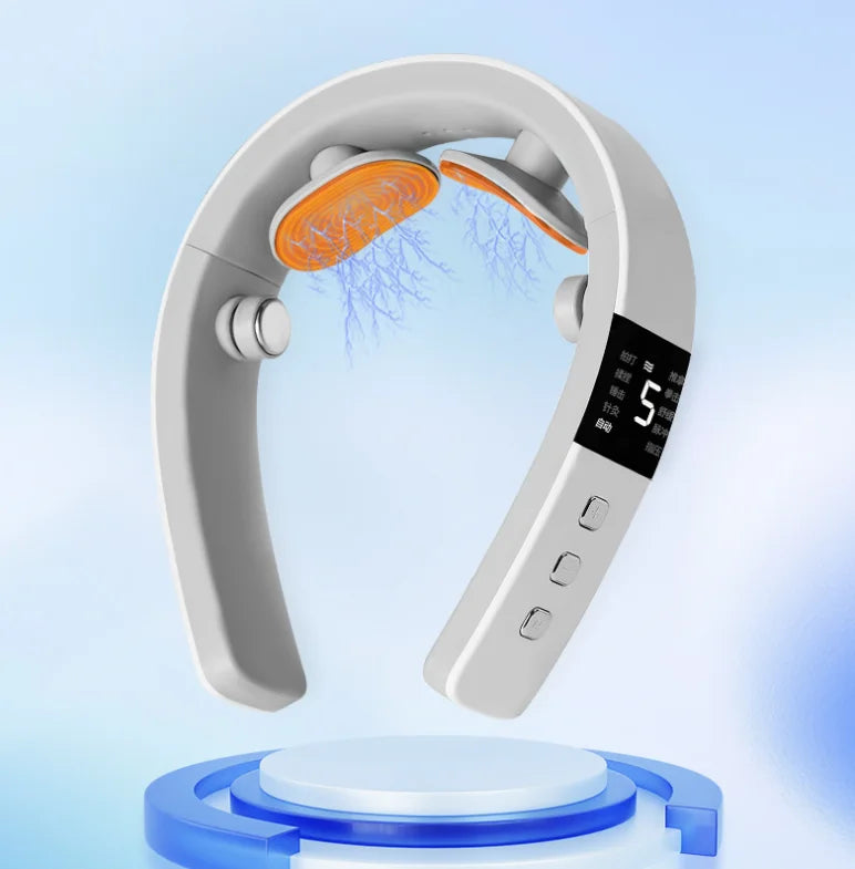 Smart Cervical Spine Care Pain Relief Massage Device Heated Electric TENS Pulse Portable Neck and Shoulder Massager